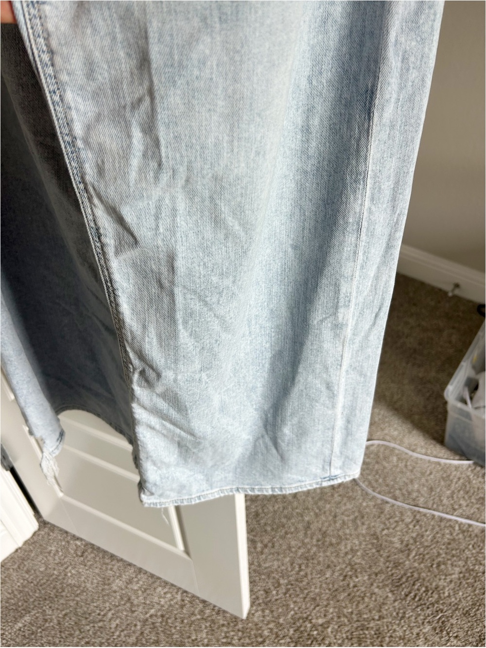 New ! American Eagle Stretch Super High-Waisted Baggy Wide-Leg Jean Salty Air 6S - Picture 10 of 14